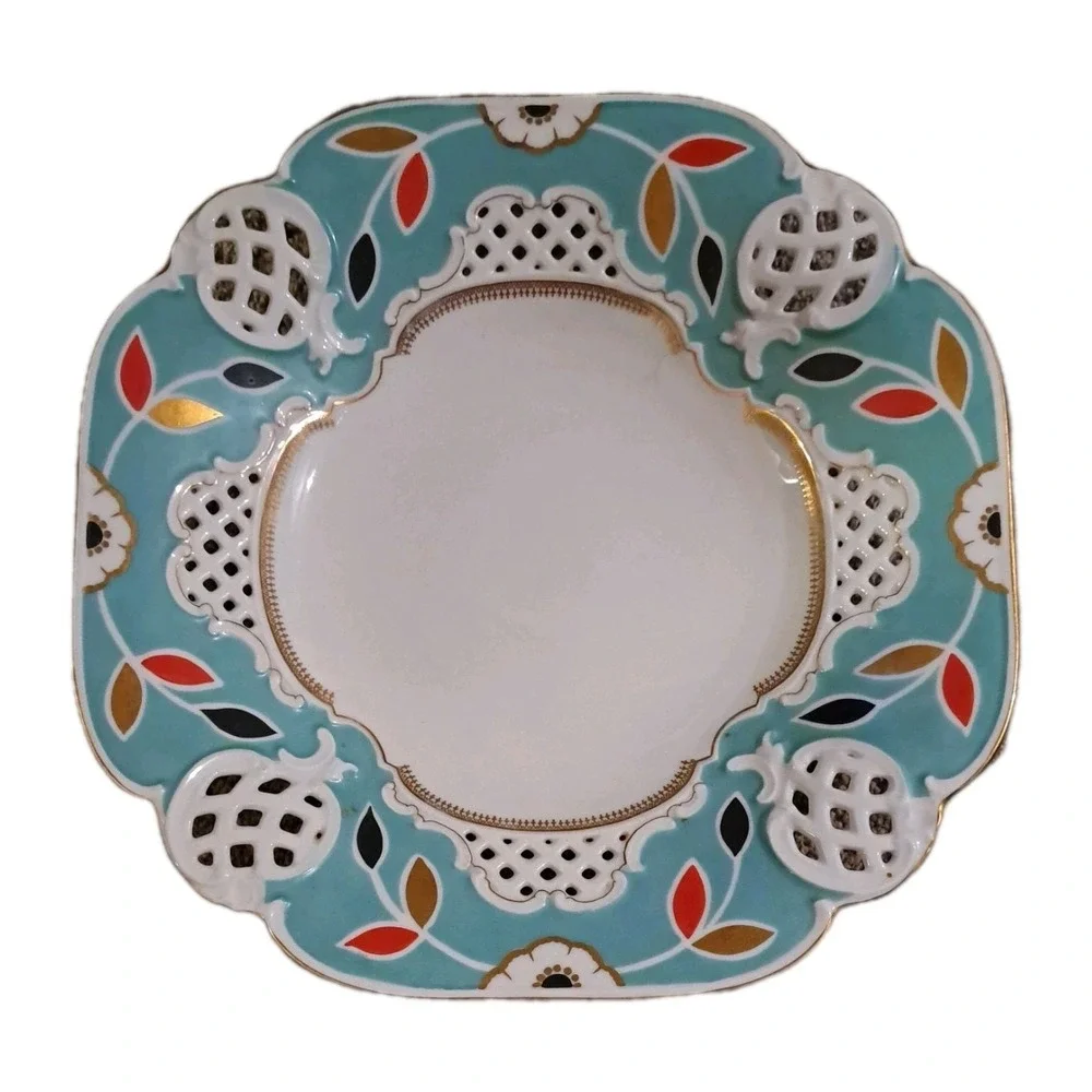 20th Century Bavarian Deco Shallow Hand Painted Porcelain Fruit Bowl Edelstein‎